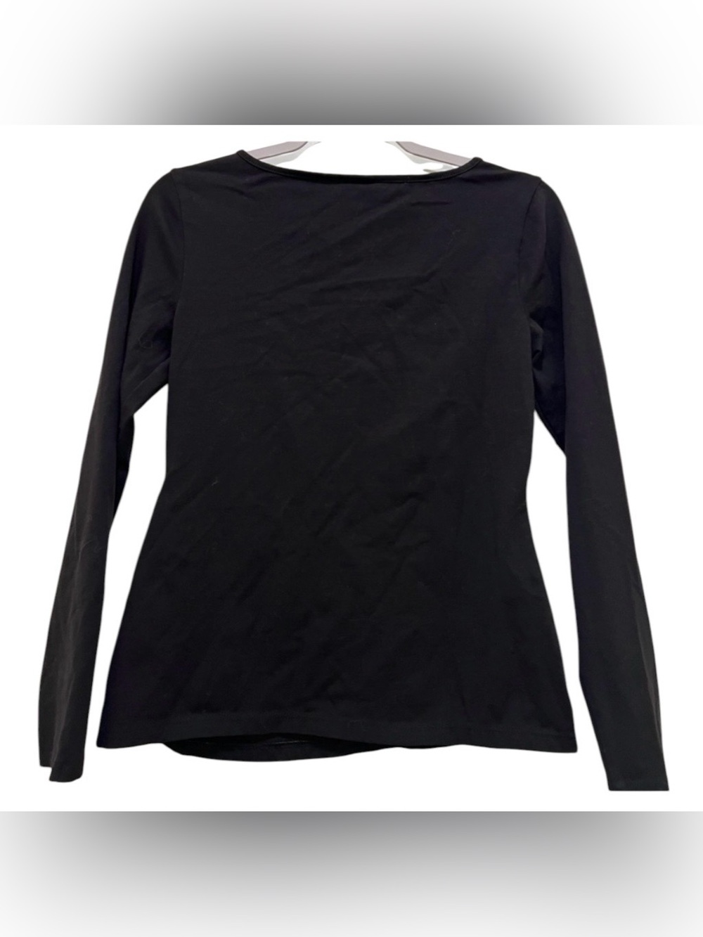 Lascana front twist women’s 4/6 long sleeve black blouse with a front keyhole - Picture 4 of 4